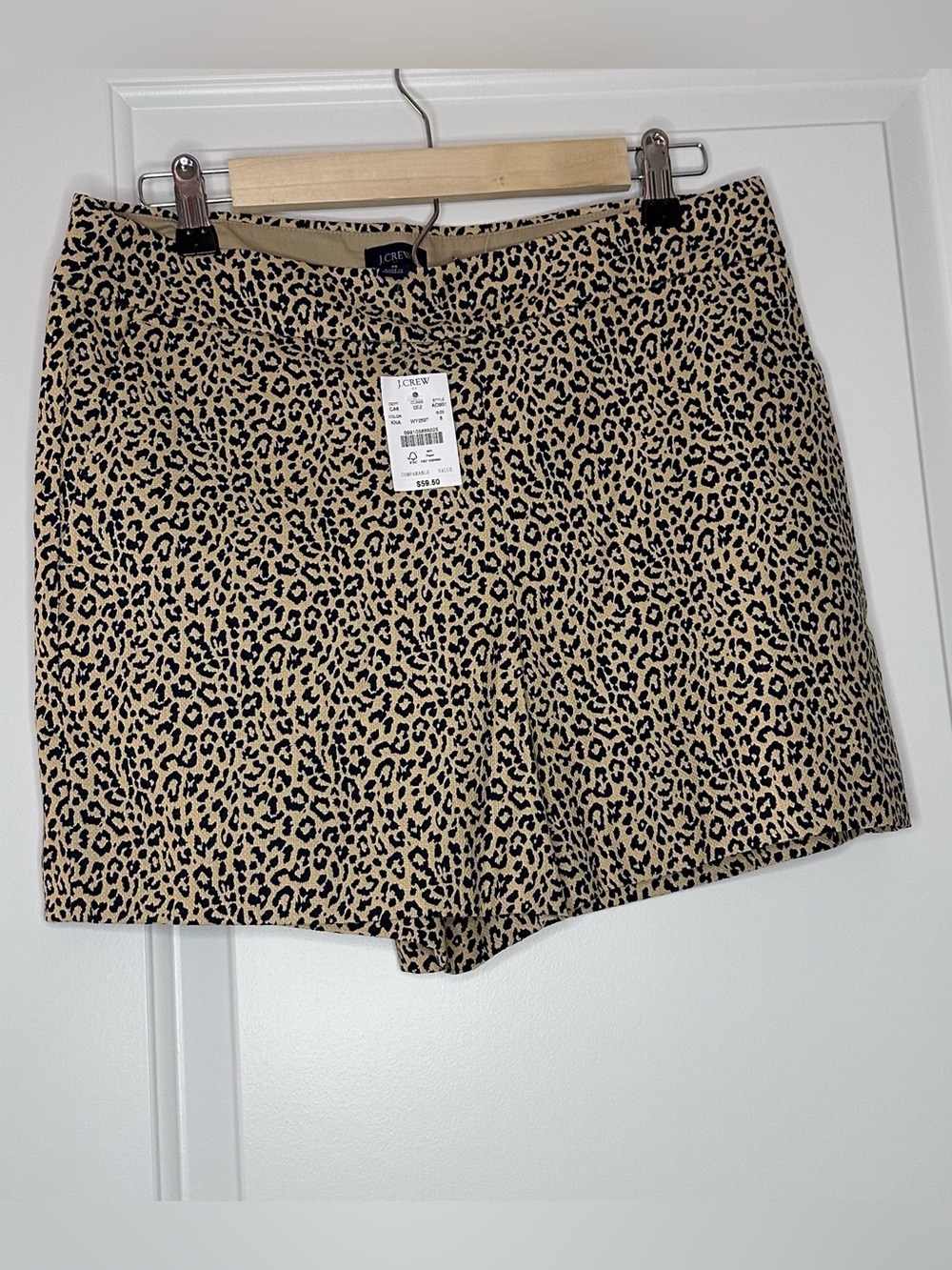 J.Crew Animal Print Leopard Shorts W Size 6 Tan Black Casual Summer Chic NWT